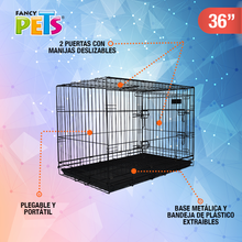Cargar imagen en el visor de la galería, Jaula metálica plegable para mascota (6 medidas)