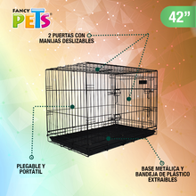 Cargar imagen en el visor de la galería, Jaula metálica plegable para mascota (6 medidas)