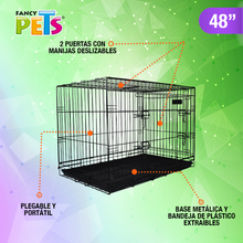 Cargar imagen en el visor de la galería, Jaula metálica plegable para mascota (6 medidas)
