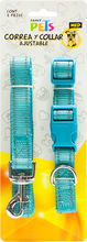 Cargar imagen en el visor de la galería, Correa y Collar Nylon con bandas reflejantes mediana MED