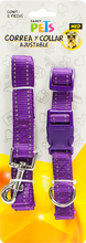 Cargar imagen en el visor de la galería, Correa y Collar Nylon con bandas reflejantes mediana MED